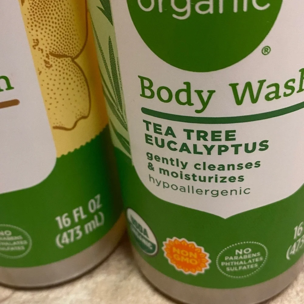 COCONUT Vanilla / Tea Tree Body Wash & Facial Cleansing Bundle Cleansing